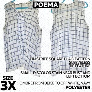 Poema tie neck pin stripe blouse